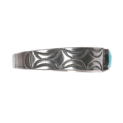 6.375" Navajo Ike Wilson (1900-1942) sterling and turquoise cuff bracelet - Estate Fresh Austin
