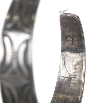 6.375" Navajo Ike Wilson (1900-1942) sterling and turquoise cuff bracelet - Estate Fresh Austin