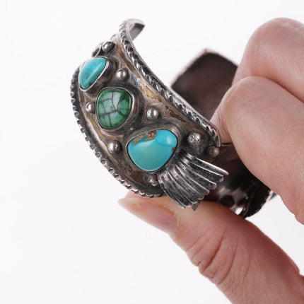 6 3/8" Navajo sterling and turquoise watch bracelet - Estate Fresh Austin