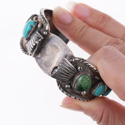 6 3/8" Navajo sterling and turquoise watch bracelet - Estate Fresh Austin