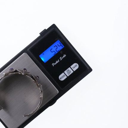 6.375" Retro Handmade Artisan sterling and amethyst bracelet - Estate Fresh Austin