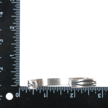 6.375" Steven Apachito Navajo sterling opal cuff bracelet - Estate Fresh Austin