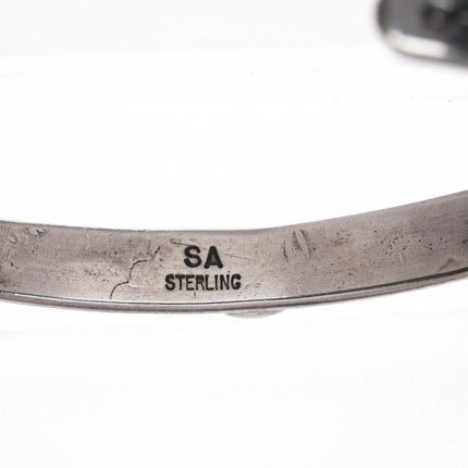 6.375" Steven Apachito Navajo sterling opal cuff bracelet - Estate Fresh Austin