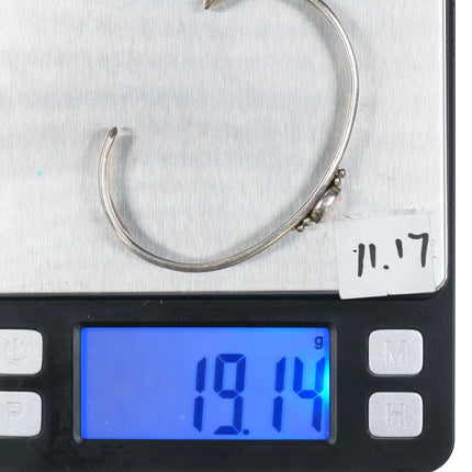 6.375" Steven Apachito Navajo sterling opal cuff bracelet - Estate Fresh Austin