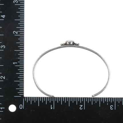 6.375" Steven Apachito Navajo sterling opal cuff bracelet - Estate Fresh Austin