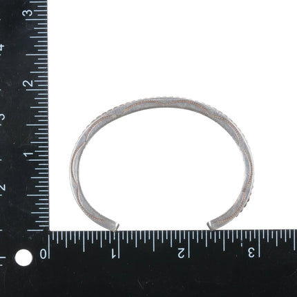 6.375" Tahe Navajo thick sterling twisted wire cuff bracelet - Estate Fresh Austin