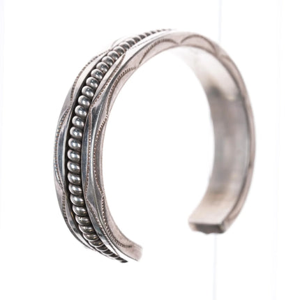 6.375" Tahe Navajo thick sterling twisted wire cuff bracelet - Estate Fresh Austin