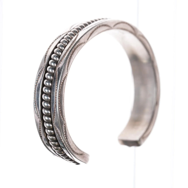 6.375" Tahe Navajo thick sterling twisted wire cuff bracelet - Estate Fresh Austin