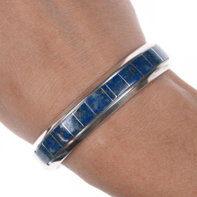 6.375" TB Native American sterling sodalite cuff bracelet - Estate Fresh Austin