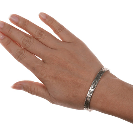 6.375" Vintage ARL Native American sterling silver cuff bracelet - Estate Fresh Austin