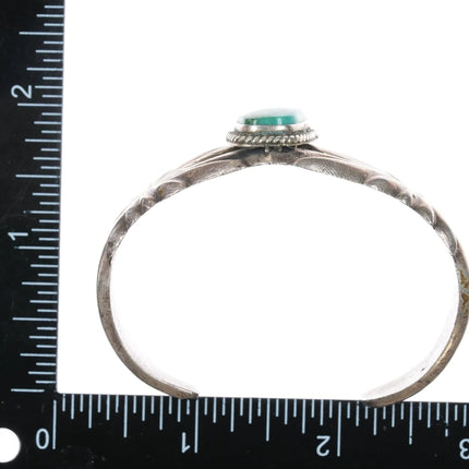 6.375" Vintage Native American sterling cast cuff bracelet with turquoise - Estate Fresh Austin