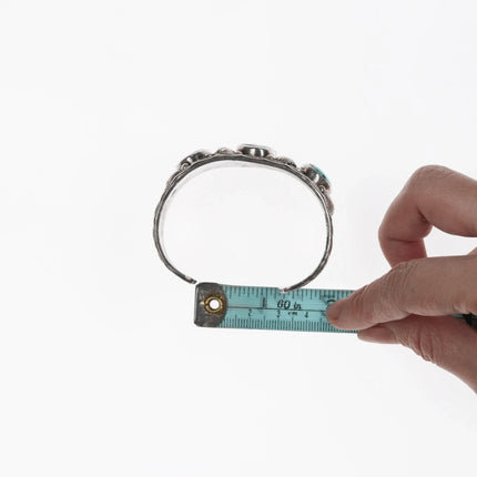 6.375" vintage Navajo silver and Turquoise cuff bracelet - Estate Fresh Austin