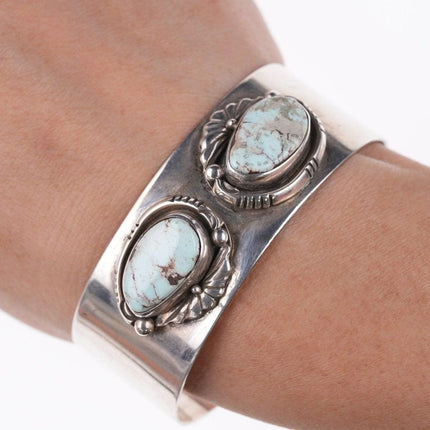 6.375" Vintage Navajo sterling and turquoise bracelet - Estate Fresh Austin