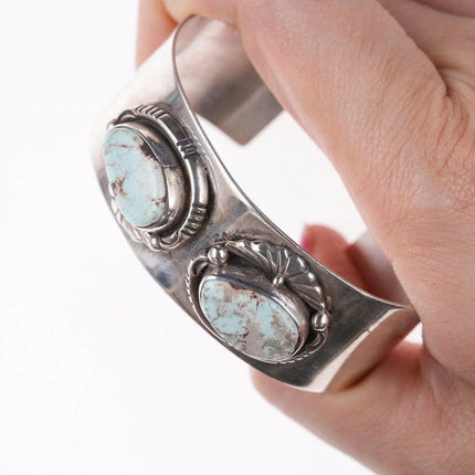 6.375" Vintage Navajo sterling and turquoise bracelet - Estate Fresh Austin