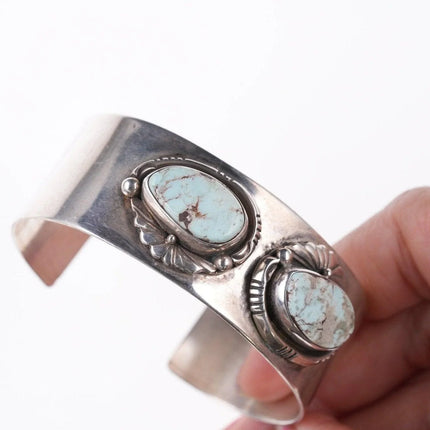 6.375" Vintage Navajo sterling and turquoise bracelet - Estate Fresh Austin