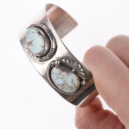 6.375" Vintage Navajo sterling and turquoise bracelet - Estate Fresh Austin