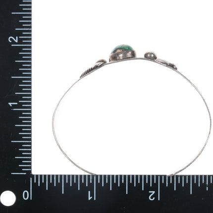 6.375" Vintage Navajo sterling and turquoise hand tooled cuff bracelet - Estate Fresh Austin