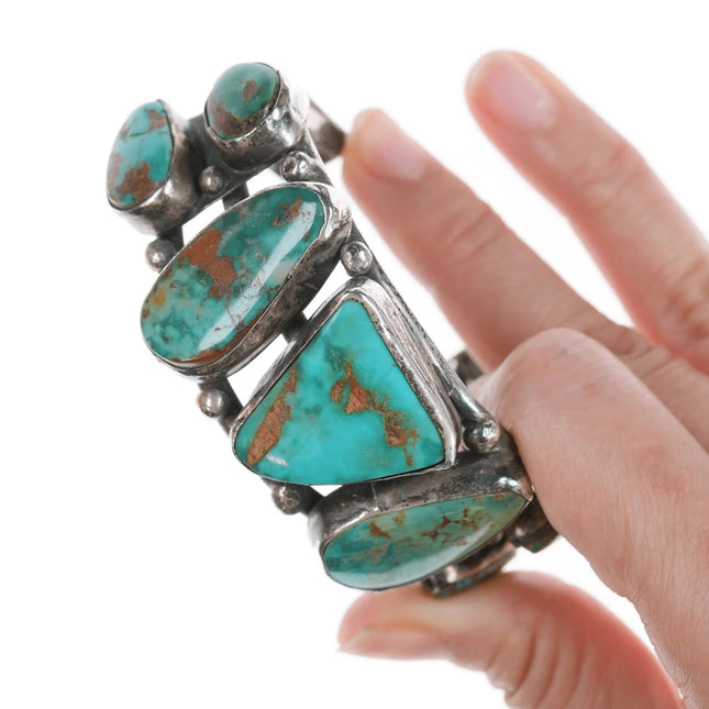 6.375" Vintage Royston Turquoise Native American Silver bracelet - Estate Fresh Austin