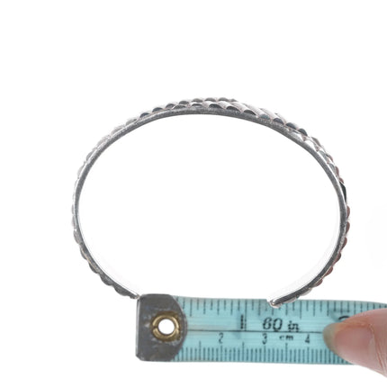 6.375" Vintage Southwestern Modernist sterling cuff bracelet - Estate Fresh Austin