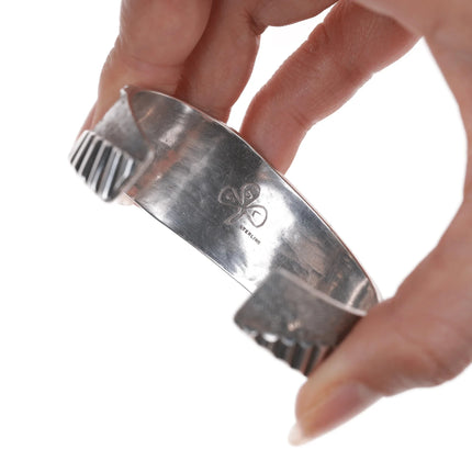 6.375" Vintage Southwestern Modernist sterling cuff bracelet - Estate Fresh Austin
