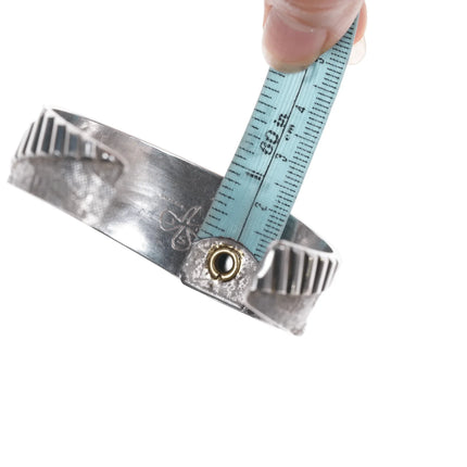 6.375" Vintage Southwestern Modernist sterling cuff bracelet - Estate Fresh Austin