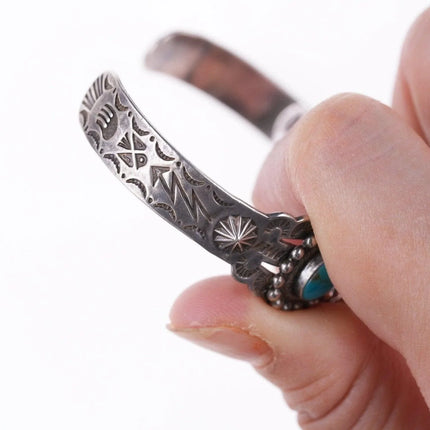 6.375" Vintage Southwestern sterling Fred Harvey era bracelet - Estate Fresh Austin