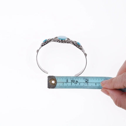 6.375" Vintage Southwestern sterling Fred Harvey era bracelet - Estate Fresh Austin