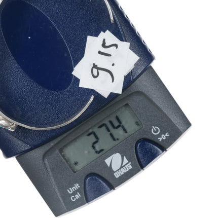 6.375" Vintage Zuni silver and turquoise row cuff bracelet - Estate Fresh Austin