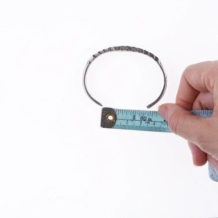 6.375" Vintage Zuni silver turquoise channel inlay bracelet c - Estate Fresh Austin