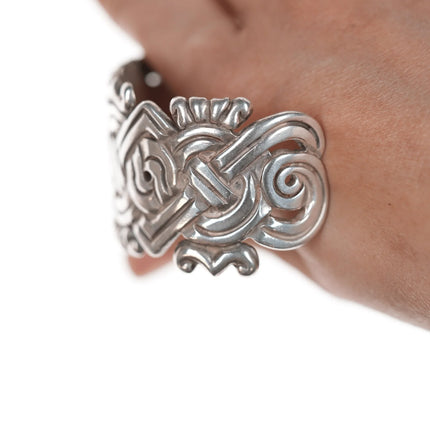 6.375" William Spratling Sterling Aztec style cuff bracelet - Estate Fresh Austin