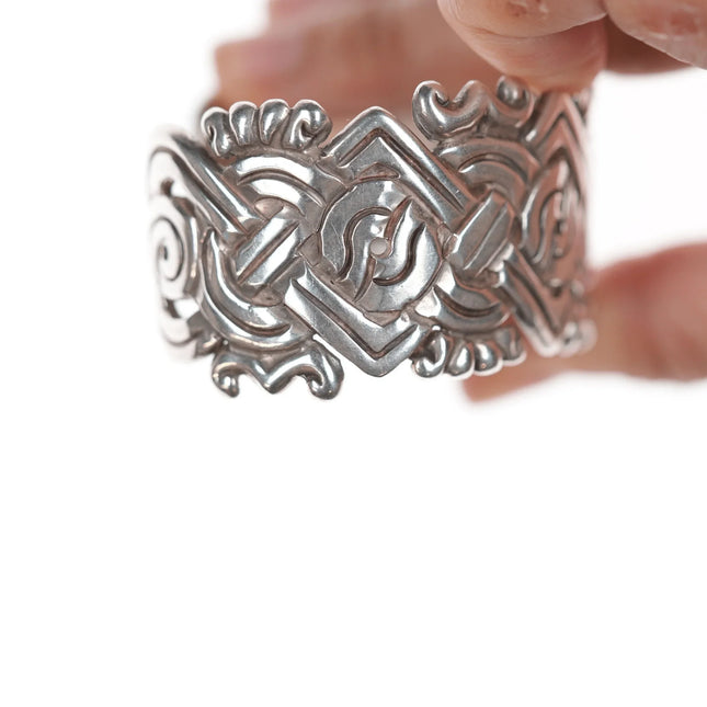 6.375" William Spratling Sterling Aztec style cuff bracelet - Estate Fresh Austin