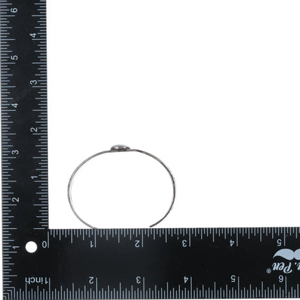 6" 40's-50's Navajo hand stamped silver cuff bracelet with turquoise - Estate Fresh Austin