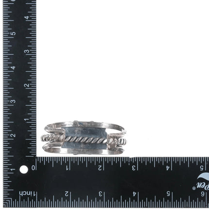 6" 40's-50's Navajo silver cuff bracelet with turquoise - Estate Fresh Austin