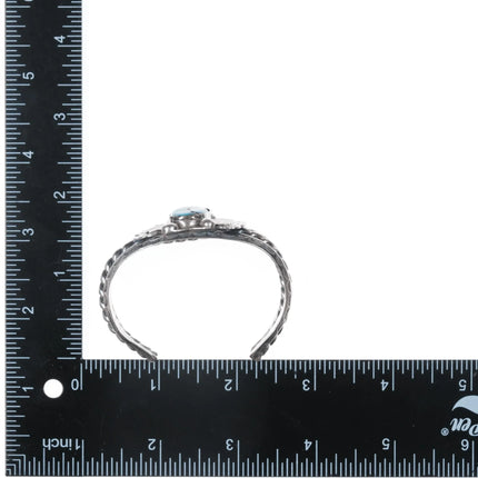 6" 40's-50's Navajo silver cuff bracelet with turquoise - Estate Fresh Austin