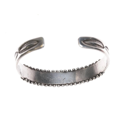 6" 40's-50's Zuni silver needlepoint turquoise row cuff bracelet - Estate Fresh Austin