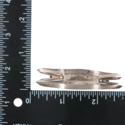 6" 50's-60's Navajo silver turquoise row cuff bracelet - Estate Fresh Austin