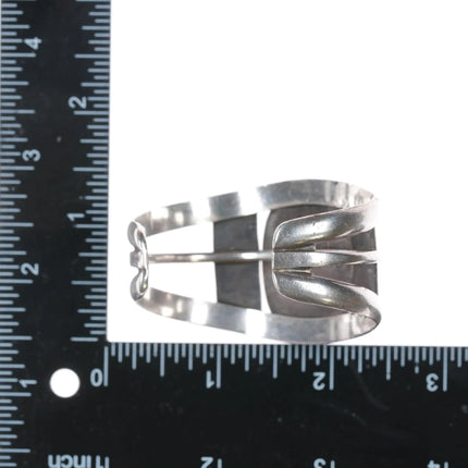 6" 50's-60's Navajo sterling cuff bracelet with turquoise - Estate Fresh Austin