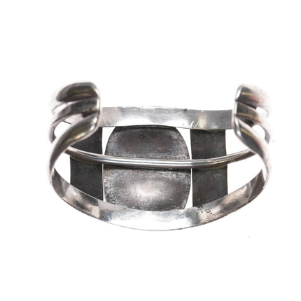 6" 50's-60's Navajo sterling cuff bracelet with turquoise - Estate Fresh Austin