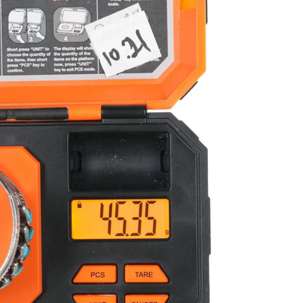 6" 50's-60's Zuni sleeping beauty turquoise, sterling double row cuff bracelet - Estate Fresh Austin