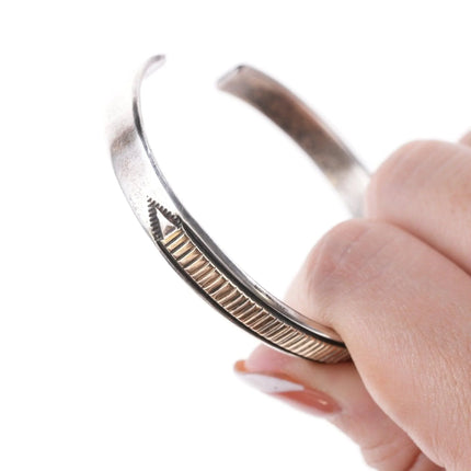 6.625" 14k/Sterling Navajo bracelet - Estate Fresh Austin