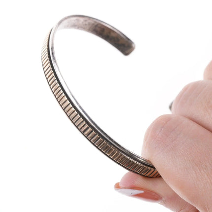 6.625" 14k/Sterling Navajo bracelet - Estate Fresh Austin