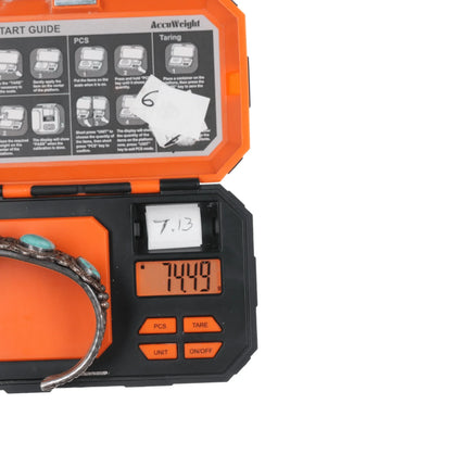 6.625" 30's-40's Hallmarked Native American silver and turquoise cuff bracelet - Estate Fresh Austin