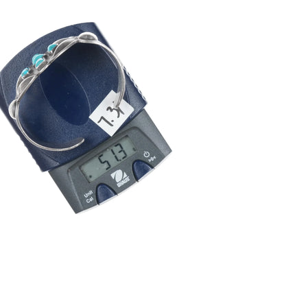 6.625" 30's-40's Navajo silver repousse intricately stamped cuff bracelet - Estate Fresh Austin