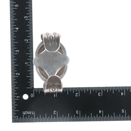 6.625" 30's-40's Navajo silver repousse intricately stamped cuff bracelet - Estate Fresh Austin