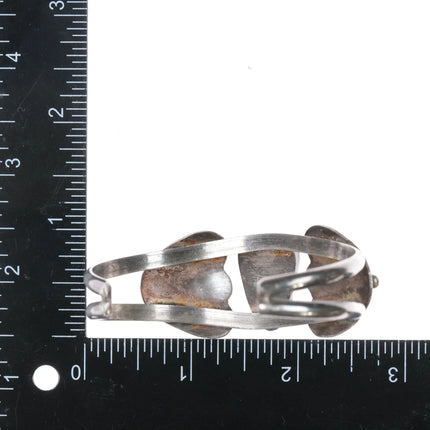 6.625" 50's-60's Navajo silver cuff bracelet with really nice turquoise - Estate Fresh Austin