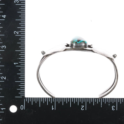 6.625" 50's-60's Navajo silver cuff bracelet with really nice turquoise - Estate Fresh Austin