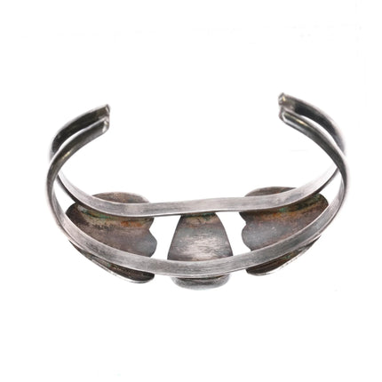 6.625" 50's-60's Navajo silver cuff bracelet with really nice turquoise - Estate Fresh Austin