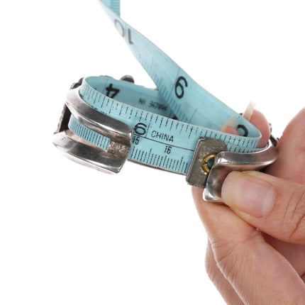 6.625" 60's-70's Navajo sterling turquoise feather cuff bracelet - Estate Fresh Austin