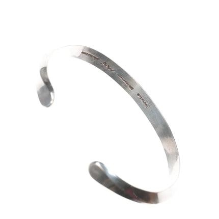 6.625" Anita Whitegoat Navajo silver carinated cuff bracelet - Estate Fresh Austin