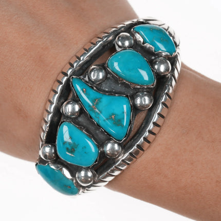 6.625" Battle Mountain Turquoise Navajo cuff bracelet Richard Henry Yazzie - Estate Fresh Austin